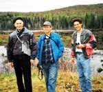 Lac Héron 3-05-98 Abbé Pottevin, Dr Curtis, Normand Galipeau cp